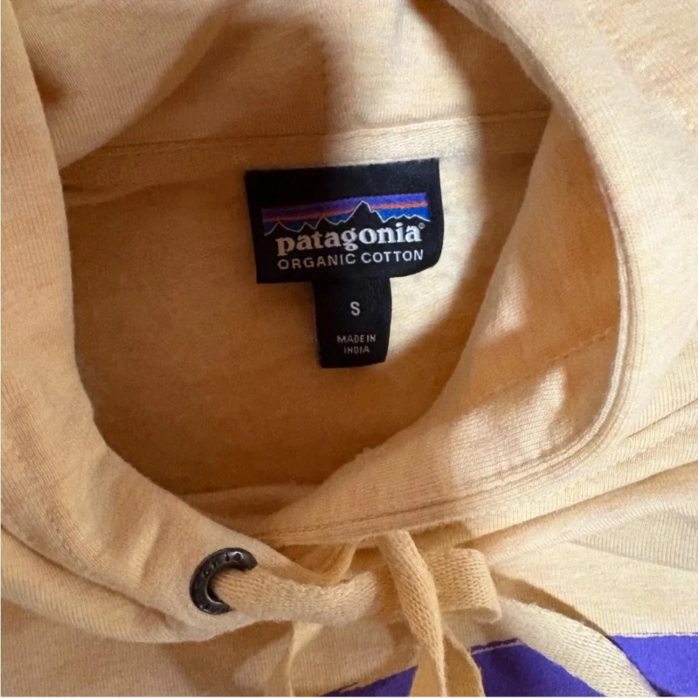 Patagonia Light Tan/Yellow Organic Cotton Hoodie - Picture 2 of 2